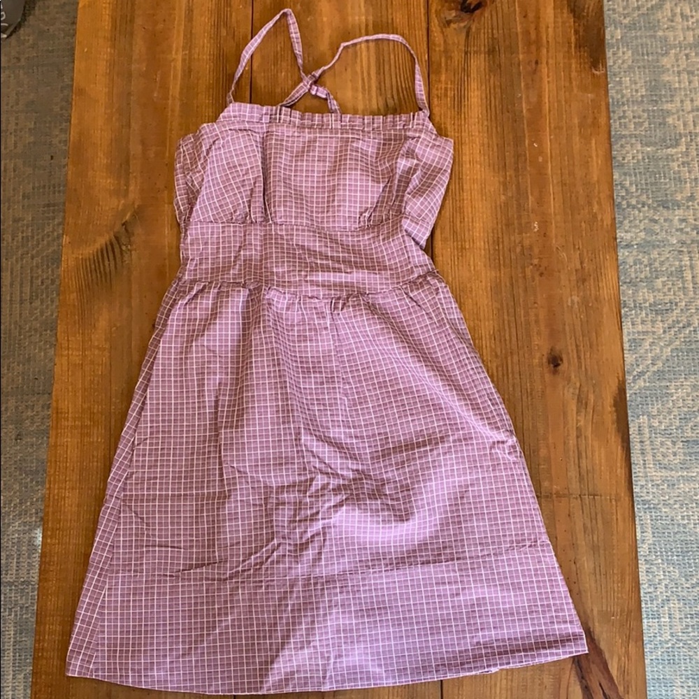 TULLE dress, S, purple check print